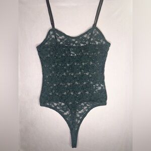 Mesh Lace Bodysuit in Dark Green
